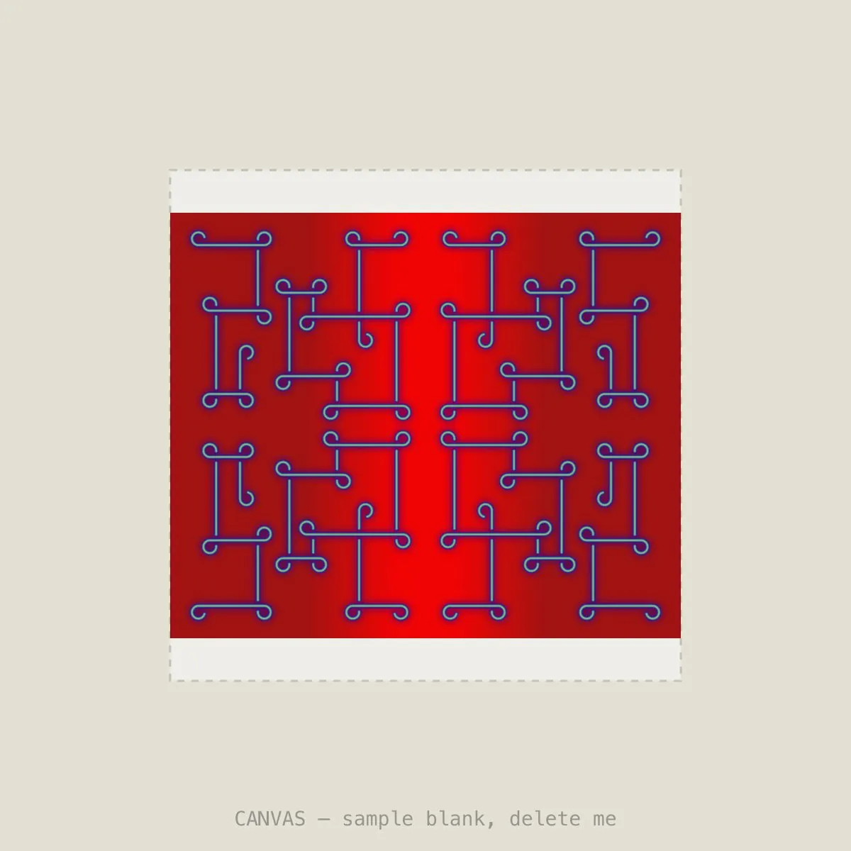 Red Beamer I — Stretched canvas, 16×16in